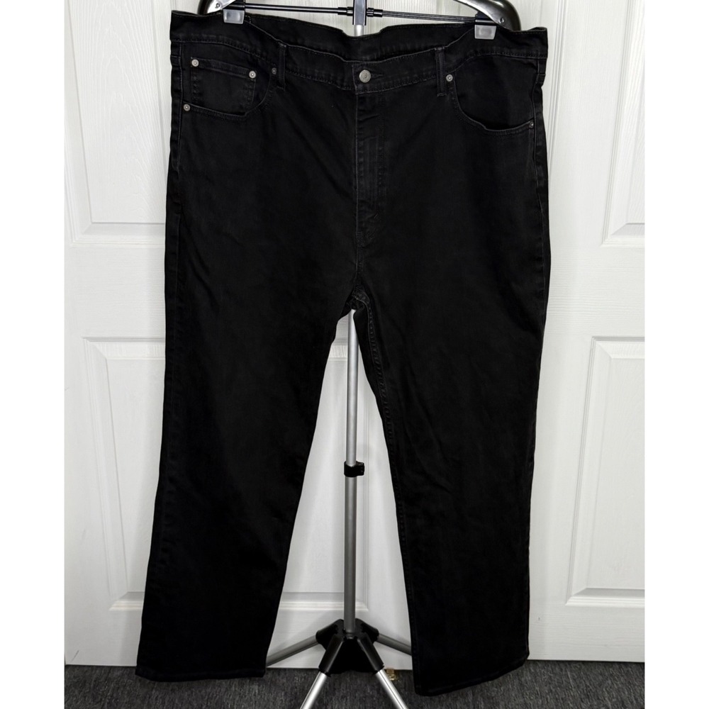 Levis 559 Jeans Mens W46 L34 Black Relaxed Straight Stretch Denim